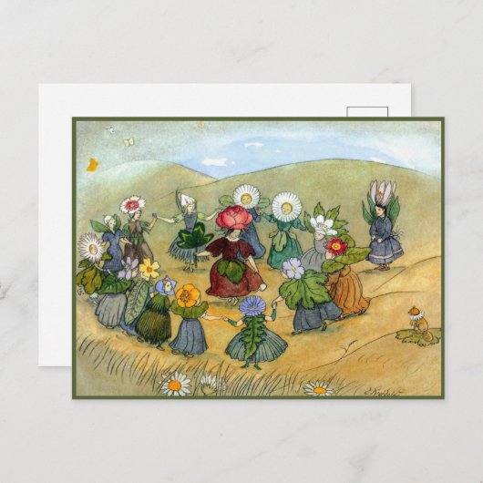 エルンストクレイドルフリングや輪のまわりにザロージー ポストカード (正面/裏面)