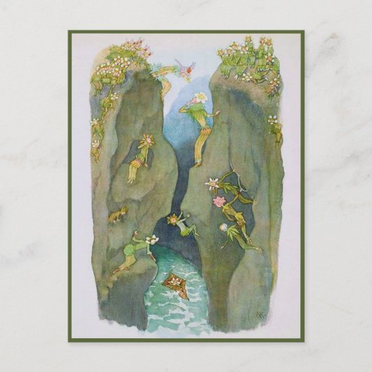 エルンストクレイドルフヴィンテージアルパインフラワーフェアリー ポストカード (正面)
