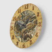 エルンストヘイケルオールドファッションイラストレーションラケルティリア ラージ壁時計 (傾斜)