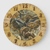 エルンストヘイケルオールドファッションイラストレーションラケルティリア ラージ壁時計 (正面)