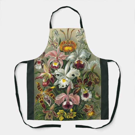 エルンストヘッケルオーランズ、ヴィンテージ熱帯雨林の花 エプロン (正面)