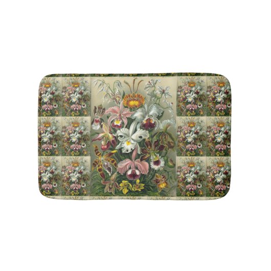 エルンストヘッケルオーランズ、ヴィンテージ熱帯雨林の花 バスマット (正面)
