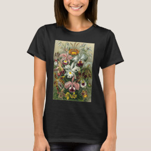 エルンストヘッケルオーランズ、ヴィンテージ熱帯雨林の花 Tシャツ