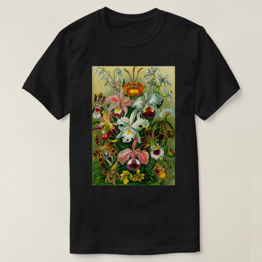 エルンストヘッケルヴィンテージ生物植物蘭 Tシャツ (デザイン正面)