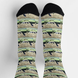 エルンストルートヴィッヒキルヒマウンテンレイクランドスケープアート ソックス