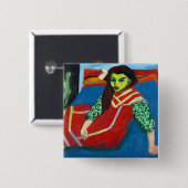 エルンストルートヴィヒ・キルヒナー着席ガール・フランジー・フェールマン 缶バッジ (正面&裏面)