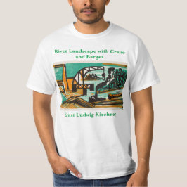 エルンストルートヴィヒKirchner川の風景とクレーン Tシャツ
