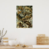 エルンスト・ヘイケルの爬虫類トカゲ ポスター (キッチン)