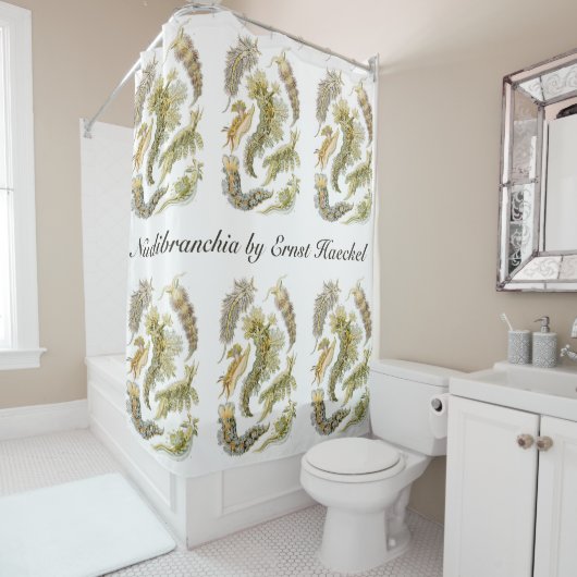 エルンスト・ヘッケルによるウミウシ、ビンテージのヌディブランキア シャワーカーテン