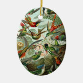 エルンスト・ヘッケルによるコリブリのイラスト、ヴィンテージの鳥と木 セラミックオーナメント (正面)