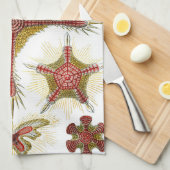 エルンスト・ヘッケルによるワイルドカモミール、ヴィンテージ ネイチャー キッチンタオル (四つ折り)