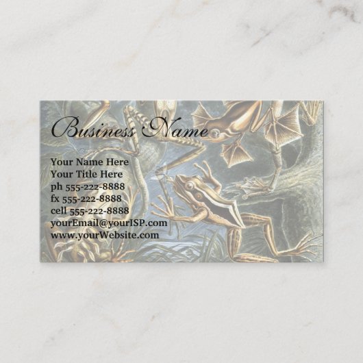 エルンスト・ヘッケルによる古風な蛙とカエルの図鑑 バトラキア 名刺 (正面)