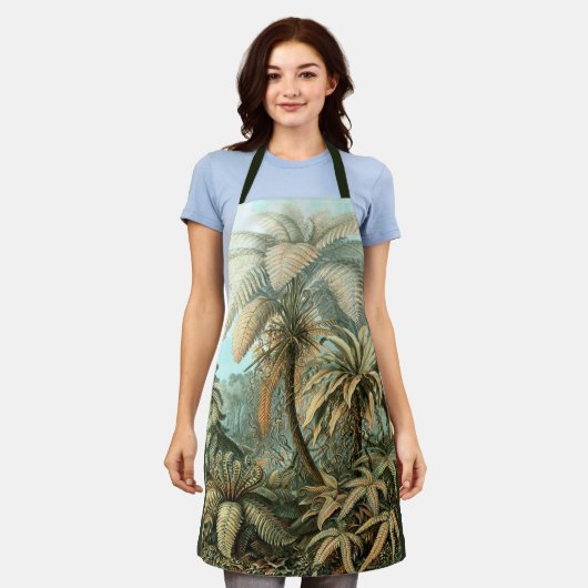 エルンスト・ヘッケルによるFilicinae、ヴィンテージのキノコ植物 エプロン (着用した状態)