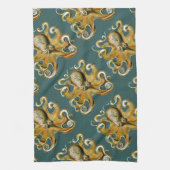 エルンスト・ヘッケルのタコ キッチンタオル (縦)