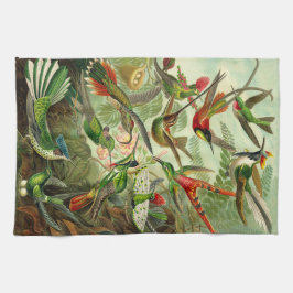 エルンスト・ヘッケルのハチドリのイラストレーション キッチンタオル