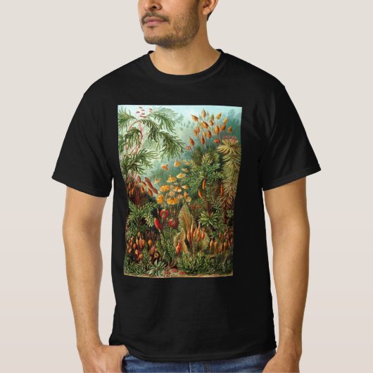 エルンスト・ヘッケルの古生物学的コケ植物、モス・プランツ Tシャツ (正面)