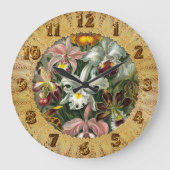 エルンスト・ヘッケルの芸術のプリント: Orchidae Oncidiumsのチューリップ ラージ壁時計 (正面)