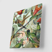 エルンスト・ヘッケルの芸術のプリント: Trochilidae スクエア壁時計 (傾斜)