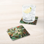 エルンスト・ヘッケル著ハチドリ スクエアペーパーコースター (インサイチュ)