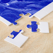 エルンスト・ヘッケル・トロッシモノトーンのリ科鳥（青） ジグソーパズル (側面)