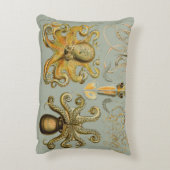 エルンスト・ヘッケルGamochoniaのプリントのタコ及びイカの芸術 アクセントクッション (裏面(縦))