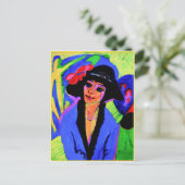 エルンスト・ルドヴィヒ絵画・キルヒナー氏、ゲルダポートレート ポストカード (スタンド正面)