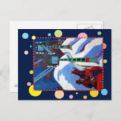 エルンスト・ルートヴィヒ・カーチナーによるそりの乗り ポストカード (正面/裏面)