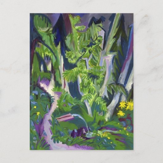 エルンスト・ルートヴィヒ・キルヒナー – マウンテンフォレスト ポストカード (正面)