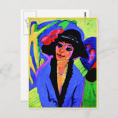 エルンスト・ルードヴィヒ・キルヒナーによる絵画、ゲルダの肖像 ポストカード (正面/裏面)