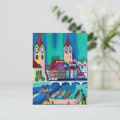 エルンストL.キルヒナーカラフル- Cityscapeアモダンート ポストカード (スタンド正面)