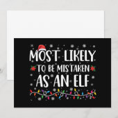 エル一家と間違えられそうなクリスマス 招待状 (正面/裏面)