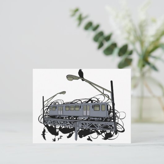 エル図解入りの、写真付きのトレイン&クロース ポストカード (スタンド正面)