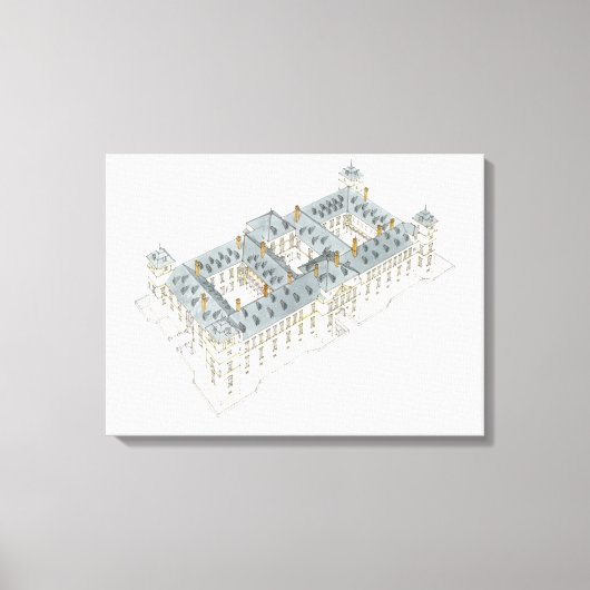 エル王室のパルド宮殿。マドリッドスペイン キャンバスプリント (正面)