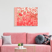 エル鮮やかを用いた赤とピンクの花柄 キャンバスプリント (インサイチュ (リビング))