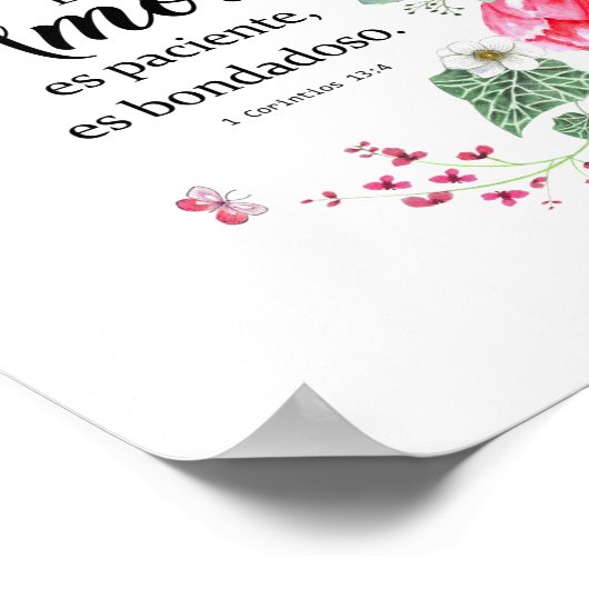 エル・アモールes paciente, es bondadoso 1corintios ポスター (角)