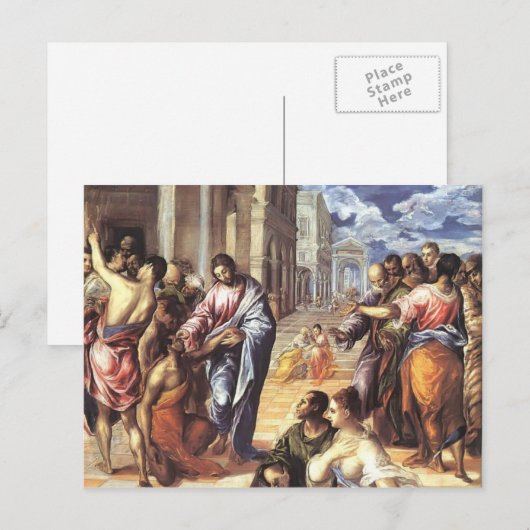 エル・グレコ – キリストは盲人を癒す ポストカード (正面/裏面)