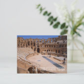 エル・ジェムのローマ時代の闘技場跡、チュニジア ポストカード (スタンド正面)