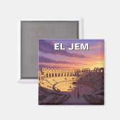 エル・ジェム・アンフィシアター・チュニジア旅行 マグネット (正面/裏面)