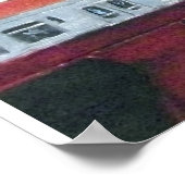 エル・トレイン付きシカゴの街並み ポスター (角)