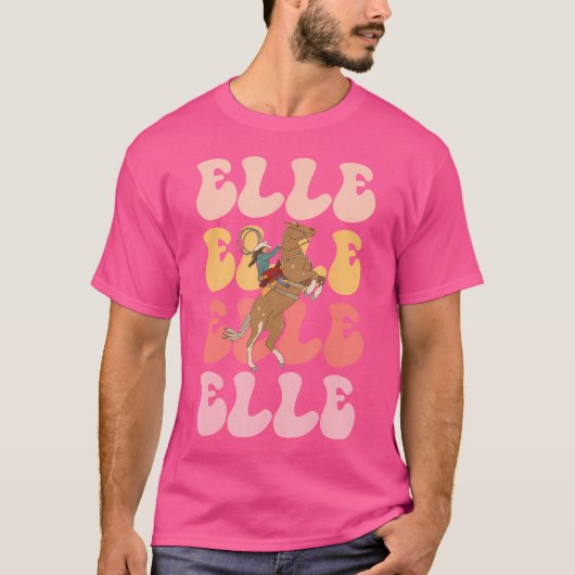 エル ネーム 馬術 趣味 Tシャツ (正面)
