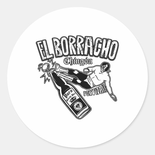 エル・ボルラチョンChingonメキシコ飲用Cinco De Mayo ラウンドシール (正面)