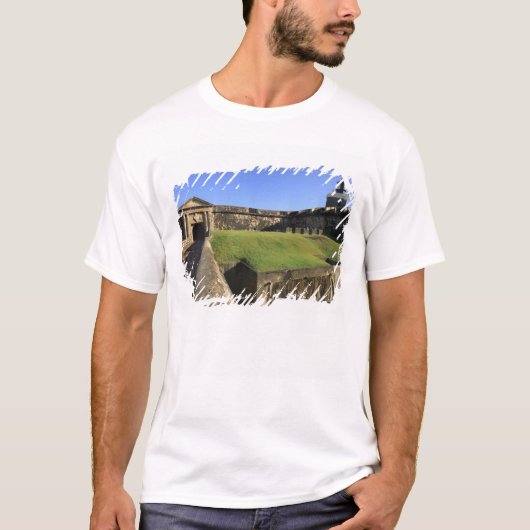 エル・モロ、サン・フェリペ城、跳ね橋、正面 Tシャツ (正面)