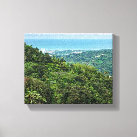 エル・ユンケの沿岸プエルトリコの空中戦 キャンバスプリント (正面)