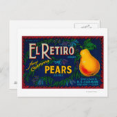 エル・レティーロの梨の箱ラベル ポストカード (正面/裏面)