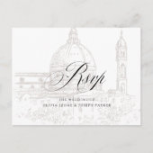 エレガイタリアンンス図解入りの、写真付きの | ウェディングRSVP ポストカード (正面)