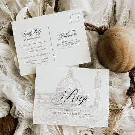 エレガイタリアンンス図解入りの、写真付きの | ウェディングRSVP ポストカード