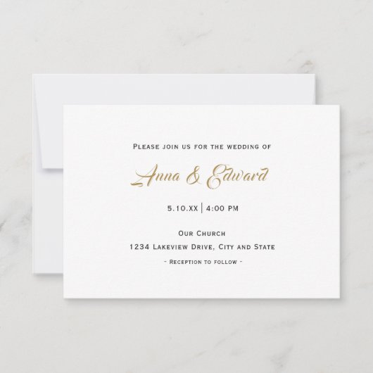 エレガカジュアルントウエディング招待状 招待状 (正面)