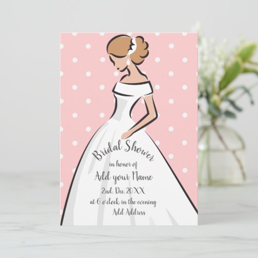 エレガカスタマイズントなウェディングドレス 招待状 (スタンド正面)