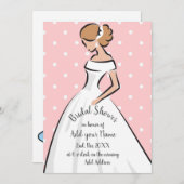 エレガカスタマイズントなウェディングドレス 招待状 (正面/裏面)