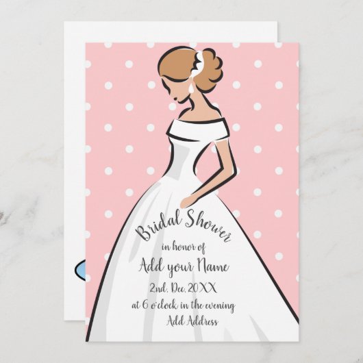 エレガカスタマイズントなウェディングドレス 招待状 (正面/裏面)